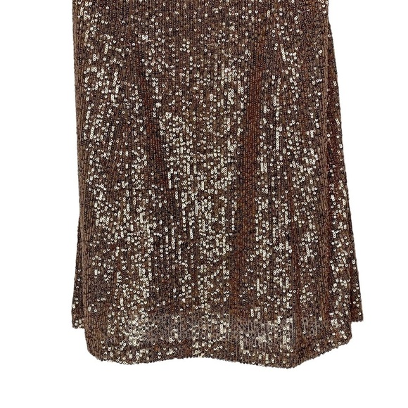 FREE PEOPLE FRIDA BRONZE SEQUIN RUFFLE BUST MINI STRAPLESS PARTY COCKTAIL DRESS - Picture 8 of 17